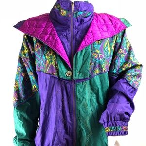 VTG 80s 90s colorful windbreaker jacket